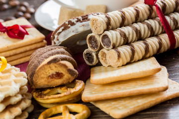 Biscuits on table