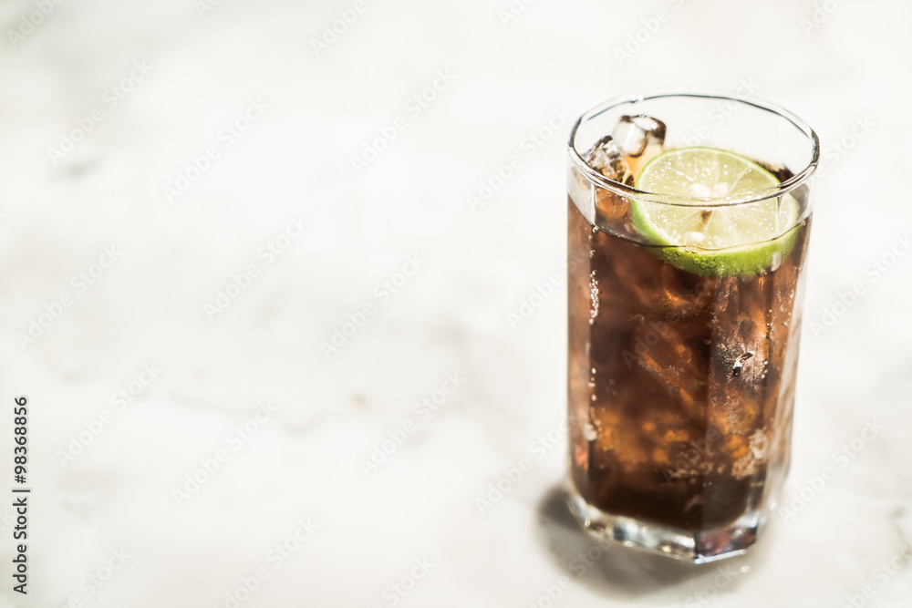 Canvas Prints Iced coke glass