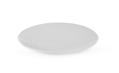 empty white plate on white background