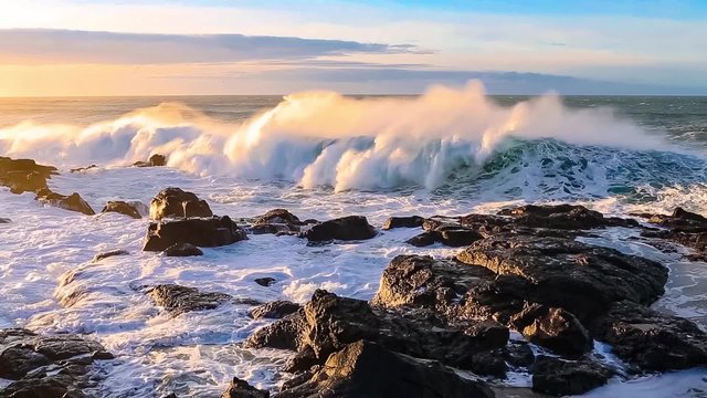 Waves in Iceland coast