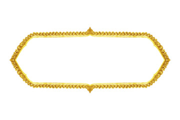 old decorative frame - handmade, engraved - isolated on white ba