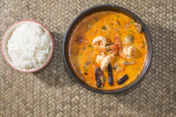 Tom yam kung , spicy soup of Thai food