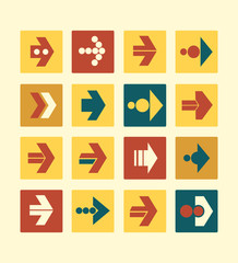 Vector illustration of plain arrow icons. Eps10.