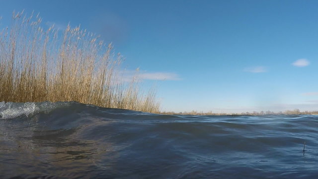 Gopro shot. The waves on the river.