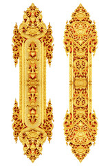 Pattern of wood carved on white background