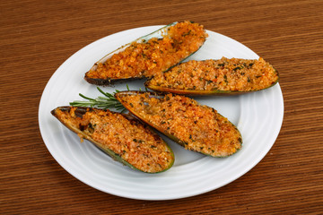 Baked mussels