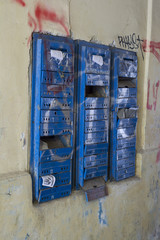 mailboxes at entrance of apartment buildings
