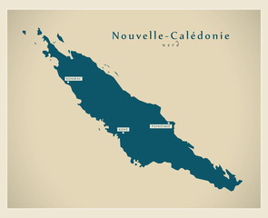 Obraz premium Modern Map - Nouvelle Calleonie Nord NC