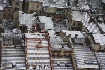 Fototapeta premium Winter view of Lviv