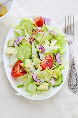 vibrant summer salad on plate