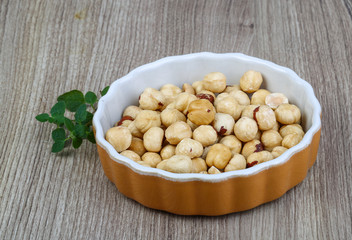 Hazelnuts in the bowl