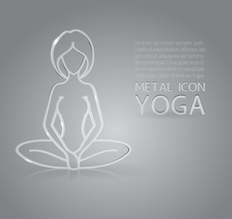 Yoga metal icon