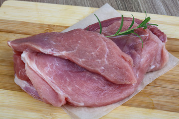 Raw pork Schnitzel