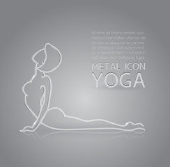 Yoga metal icon