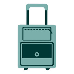 Vector illustration of blue travel bag, isolated on the white background