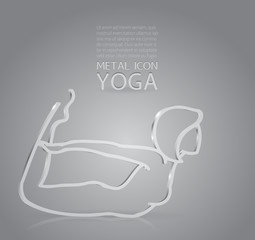 Yoga metal icon