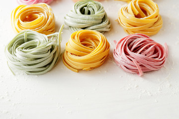  fresh color pasta on white