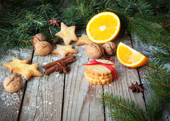 Ginger cookies on Christmas table