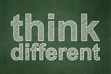 Obraz premium Education concept: Think Different on chalkboard background