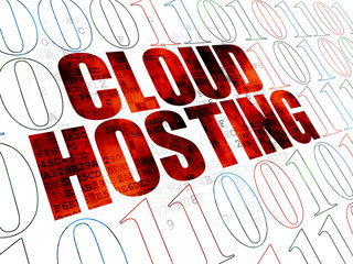 Cloud networking concept: Cloud Hosting on Digital background