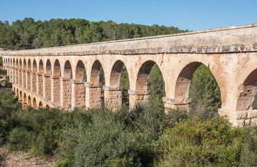 Fototapeta premium Tarragone, le pont du diable, monument historique, 1er siècle, Espagne