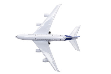 White plane on white background
