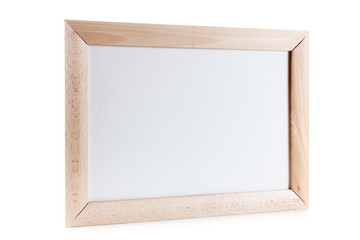 Classic wooden frame with canvas isolated on white