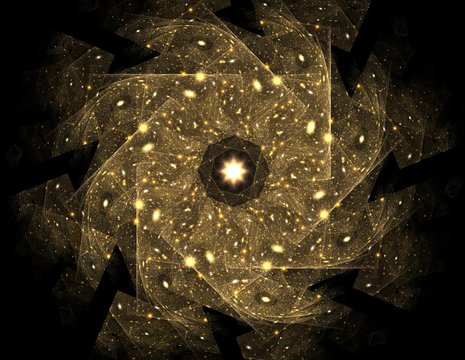 Illustration of Gold glittering star dust circle