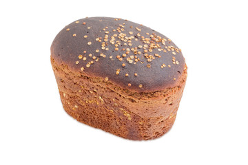 Brown bread with coriander on a light background