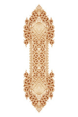 Pattern of wood carved on white background