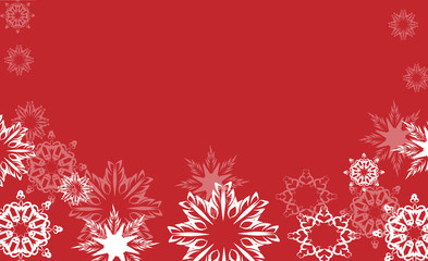  snowflakes vector on red 
