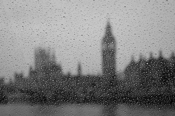 Houses of Parliament in the rain