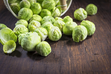 Close-up of organic brussels sprouts