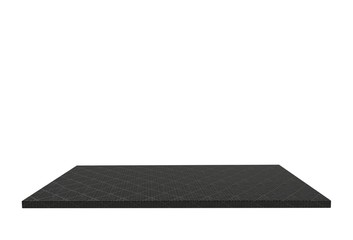 Empty top of carbon fiber inlay unidirectional table or counter isolated on white background. For product display