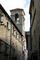 Fototapeta na wymiar The bell tower of the monastery in Kotor