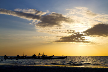 Fototapeta na wymiar asia the kho tao bay isle sunset