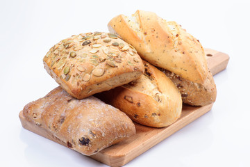 Seed bread on rustic napkin