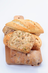 Seed bread on rustic napkin