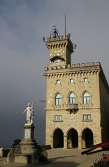 Fototapeta na wymiar Residence San Marino Parliament - People's Palace. The Republic of San Marino