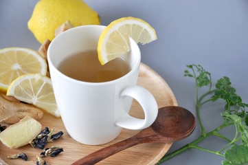 Ginger Tea Cup with Sliced Lemon