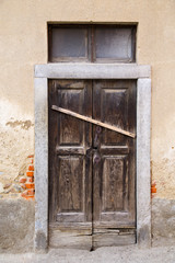 abstract    closed wood door  albizzate varese italy