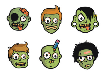 Funny Zombie Head