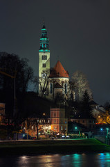 Fototapeta premium View of Salzburg, Austria at night