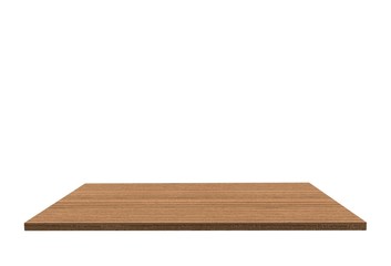 Empty top of wood unfinished walnut endgrain table or counter isolated on white background. For product display