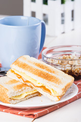 kaya toast with soft boiled egg