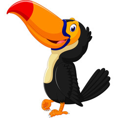 Cartoon happy bird toucan 