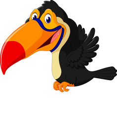 Cartoon happy bird toucan 