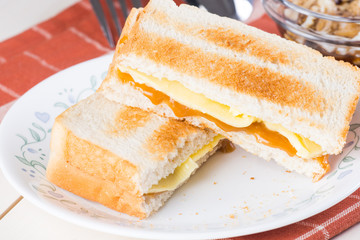 kaya toast with soft boiled egg