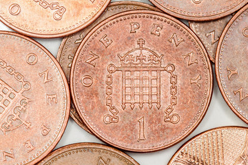 Britsh penny coins