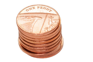 Stack of British Penny Pieces